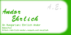 andor ehrlich business card